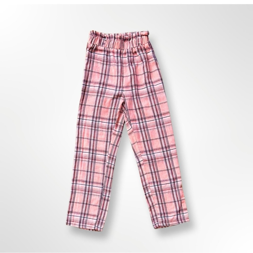 Kids Pink Plaid Pajama Pants